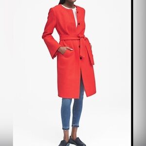Banana Republic textured bouclé, structured, collarless coat